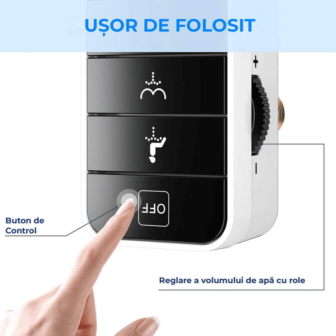 Bideu Retractabil pentru Toaletă cu Auto-Curățare, Control de Presiune, Igienă Personală, Alb