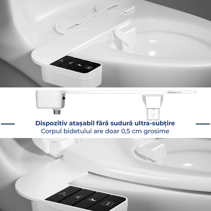 Bideu Retractabil pentru Toaletă cu Auto-Curățare, Control de Presiune, Igienă Personală, Alb