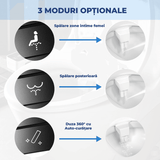 Bideu Retractabil pentru Toaletă cu Auto-Curățare, Control de Presiune, Igienă Personală, Alb
