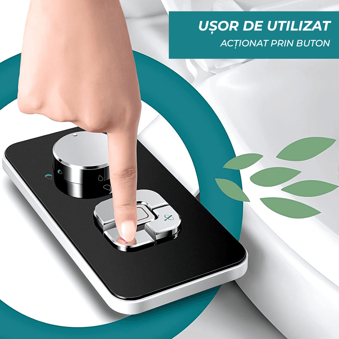 Bideu Retractabil pentru Toaletă cu Auto-Curățare, Control de Presiune, Igienă Personală, Negru