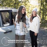 Cană Termos cu Mânere și Capac cu Pai, 1200 ml, Oțel Inoxidabil, Peachy Pink