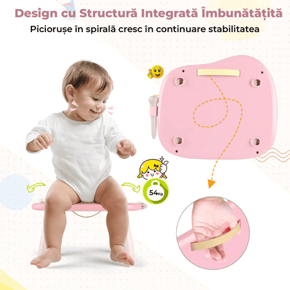 Tabla magnetică de desen pentru copii, masă de desenat, jucărie educativă, roz.