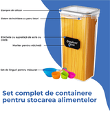 Set 24 Recipiente pentru Alimente, Închidere Ermetică, Fără BPA, Etichete, Marker și Linguri