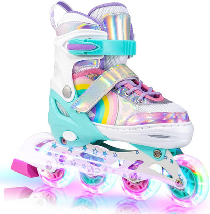 Role Reglabile L 38-41, Roți Luminoase Silicon, Rulmenți ABEC-7, Model Unicorn