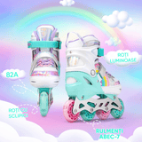 Role Reglabile L 38-41, Roți Luminoase Silicon, Rulmenți ABEC-7, Model Unicorn