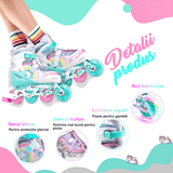 Role Reglabile L 38-41, Roți Luminoase Silicon, Rulmenți ABEC-7, Model Unicorn