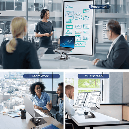 Suport Laptop Ergonomic, Reglabil, Bază Rotativă 360°, Negru