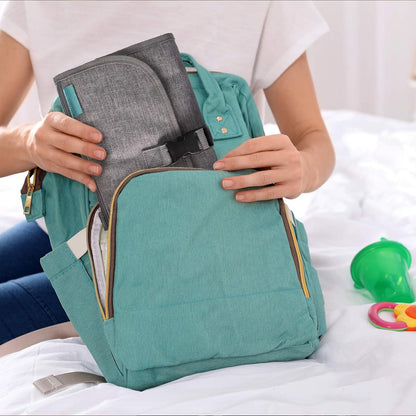 Set portabil pentru schimbat scutece, buzunar inteligent pentru șervețele, impermeabil, gri.