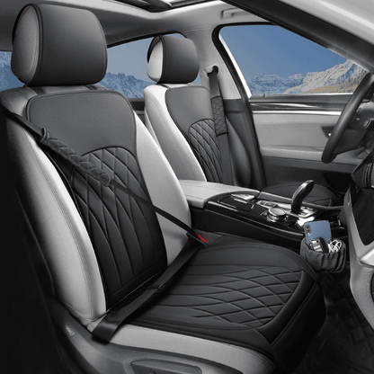 Set 2 Huse Impermeabile pentru Scaune Auto, cu Buzunar și Pernuțe pentru Centura de Siguranță, Negru
