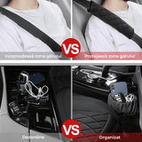 Set 2 Huse Impermeabile pentru Scaune Auto, cu Buzunar și Pernuțe pentru Centura de Siguranță, Negru