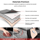 Set 2 Huse Impermeabile pentru Scaune Auto cu Buzunar și Pernițe pentru Centura de Siguranță, Gri