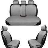 Set Complet Huse pentru Scaune Auto, Fata și Spate, Elegante și Respirabile, Compatibile Airbag, Gri