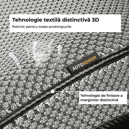 Set Complet Huse pentru Scaune Auto, Fata și Spate, Elegante și Respirabile, Compatibile Airbag, Gri