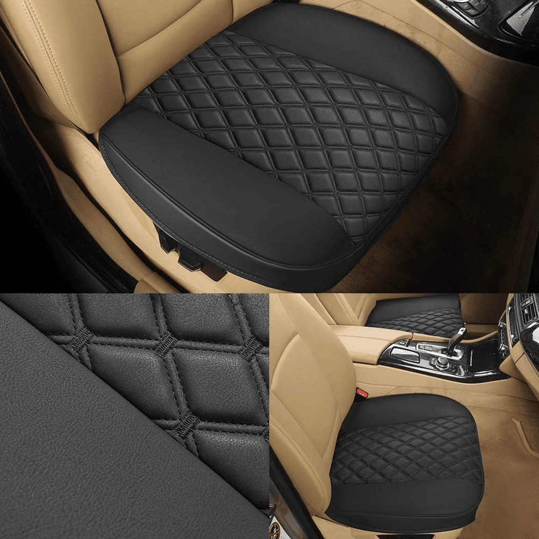 Husă Auto Universală 54 x 53 cm, Anti-Alunecare, Piele PU Matlasată, Design Elegant cu Buzunar de Depozitare, Negru