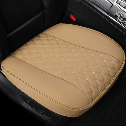 Husă Auto Universală 51 x 52 cm, Anti-Alunecare, Piele PU Matlasată, Design Elegant cu Buzunar de Depozitare, Bej.