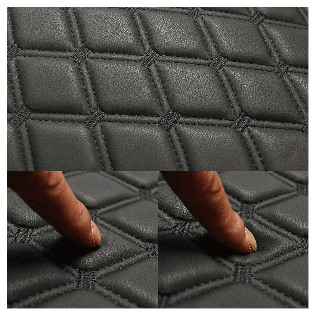 Husă Auto Universală 51 x 52 cm, Anti-Alunecare, Piele PU Matlasată, Design Elegant cu Buzunar de Depozitare, Bej.