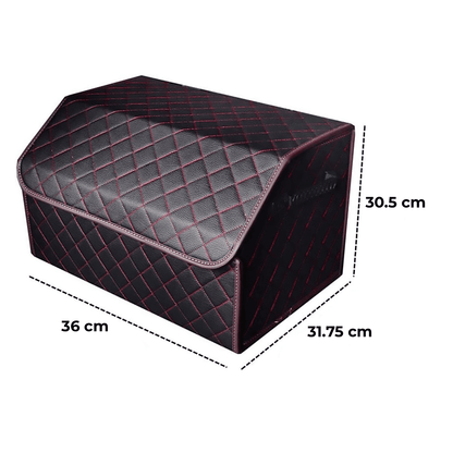 Organizator Portbagaj Auto Premium, Multifuncțional, 36 cm, Pliabil, Negru/Roșu