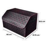 Organizator Portbagaj Auto Premium, Multifuncțional, 66 cm, Pliabil, Negru/Roșu