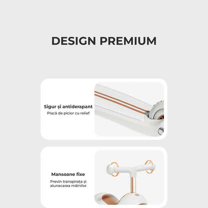 Trotinetă Copii 2 în 1 cu Șezut, Roți Luminoase, 1-5 Ani, 60 kg, Alb.