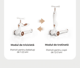 Trotinetă Copii 2 în 1 cu Șezut, Roți Luminoase, 1-5 Ani, 60 kg, Alb.