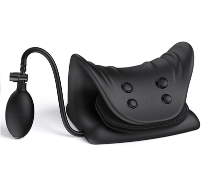 Perna Relaxantă pentru Gât și Umeri, Reglabilă cu Pernă de Aer, Masaj și Tracțiune Cervicală, Neagră