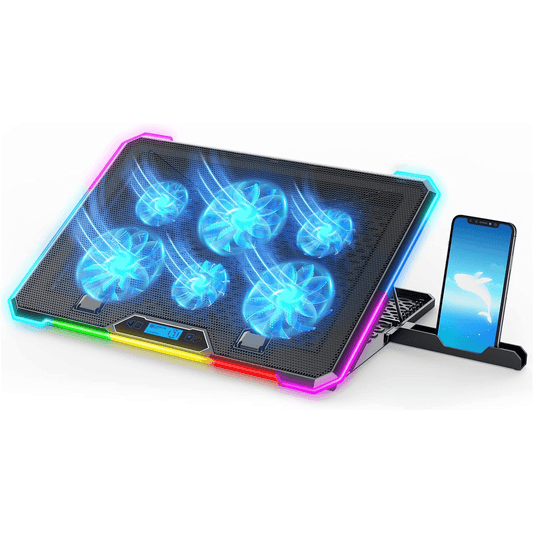 Cooler Gaming RGB Laptop, 15.6-17.3", 9 Trepte, LED, LCD, 2 USB, Negru