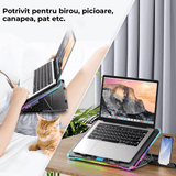 Cooler Gaming RGB Laptop, 15.6-17.3", 9 Trepte, LED, LCD, 2 USB, Negru
