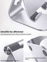 Suport Tableta Birou Reglabil, Compatibil iPad Pro 9.7/10.5/12.9, Air, Mini 4/3/2, Argintiu