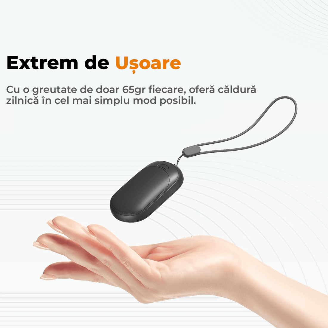 Set 2 Încălzitoare de Mâini Slim, Magnetice, Reîncărcabile, cu 3 Setări de Căldură, Electrice, Portabile, Negru