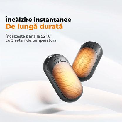 Set 2 Încălzitoare de Mâini Slim, Magnetice și Reîncărcabile, cu 3 Setări de Căldură, Electrice și Portabile, Albastru