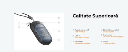 Set 2 Încălzitoare de Mâini Slim, Magnetice și Reîncărcabile, cu 3 Setări de Căldură, Electrice și Portabile, Violet