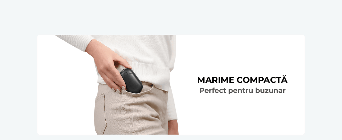 Set 2 Încălzitoare de Mâini Slim, Magnetice și Reîncărcabile, cu 3 Setări de Căldură, Electrice și Portabile, Violet