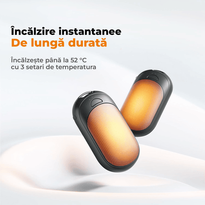 Set 2 Încălzitoare de Mâini Slim, Magnetice și Reîncărcabile, cu 3 Setări de Căldură, Electrice și Portabile, Violet