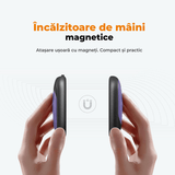 Set 2 Încălzitoare de Mâini Slim, Magnetice și Reîncărcabile, cu 3 Setări de Căldură, Electrice și Portabile, Violet