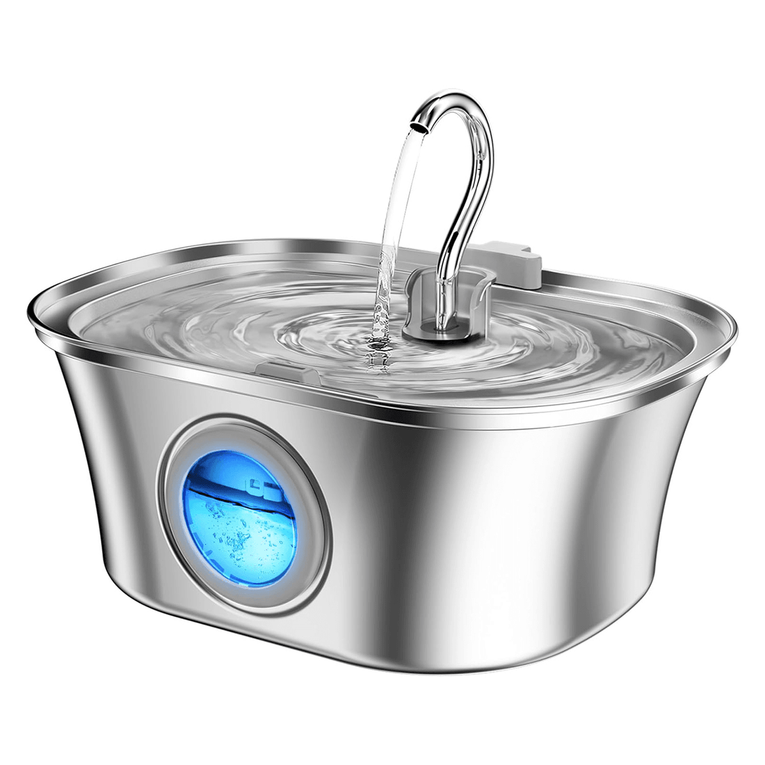 Dispenser Apă Automat pentru Pisici și Câini, 3.2L, Oțel Inoxidabil 304, Filtrare Multiplă, Ultra-Silențios, Argintiu