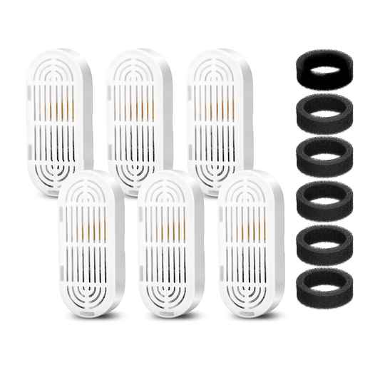Set 6+6 Filtre de Rezervă pentru Dispenser Apă Elindor, Purificare cu Carbon Activ, Elimină Impurități și Fire de Păr