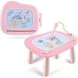 Tabla magnetică de desen pentru copii, masă de desenat, jucărie educativă, roz.