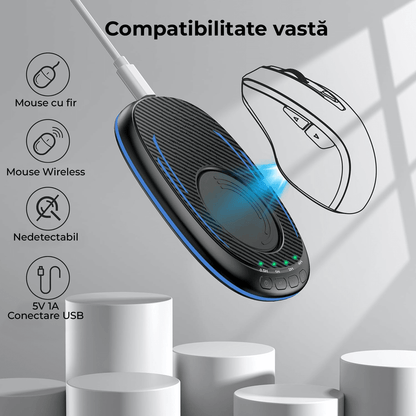 Mouse Jiggler Slim, Nedetectabil, Silentios, Timer, Buton ON-OFF, Fără Driver, Lumina Ambientală, Negru