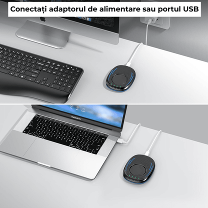 Mouse Jiggler Slim, Nedetectabil, Silentios, Timer, Buton ON-OFF, Fără Driver, Lumina Ambientală, Negru