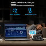 Mouse Jiggler Ultra Slim, Silentios, Timer Reglabil, Buton ON-OFF, Nedetectabil, Iluminare Ambientală, Negru