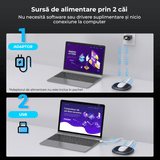 Mouse Jiggler Ultra Slim, Silentios, Timer Reglabil, Buton ON-OFF, Nedetectabil, Iluminare Ambientală, Negru