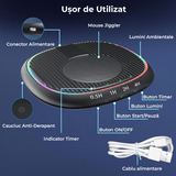 Mouse Jiggler Ultra Slim, Silentios, Timer Reglabil, Buton ON-OFF, Nedetectabil, Iluminare Ambientală, Negru