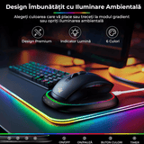 Mouse Jiggler Ultra Slim, Silentios, Timer Reglabil, Buton ON-OFF, Nedetectabil, Iluminare Ambientală, Negru