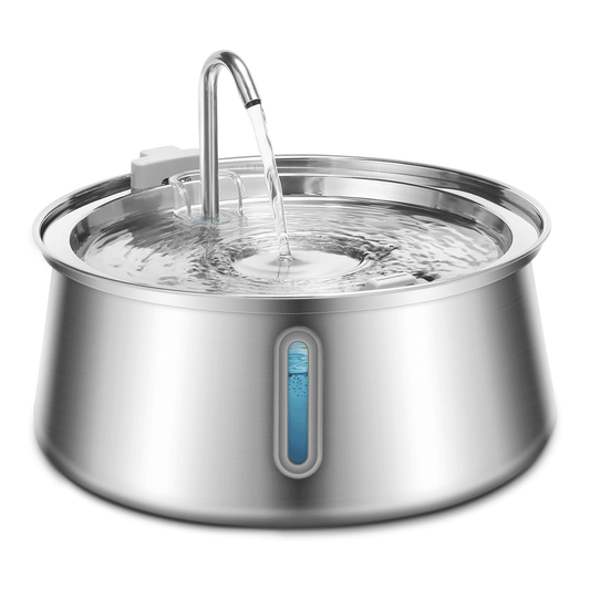 Dispenser Apă Automat pentru Pisici și Câini, 4L, Oțel Inoxidabil 304, Filtrare Multiplă, Ultra-Silențios, Argintiu