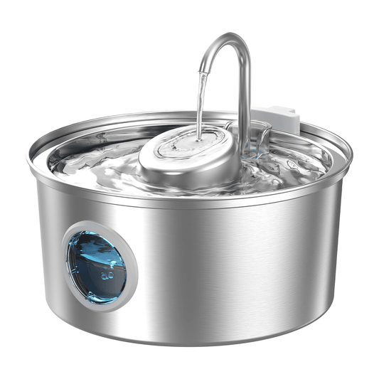 Dispenser Apă Automat pentru Pisici și Câini, 3.2L, Oțel Inoxidabil, Argintiu