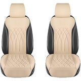 Set 2 Huse Impermeabile pentru Scaune Auto, cu Buzunar de Depozitare și Pernițe pentru Centura de Siguranță, Beige
