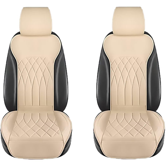 Set 2 Huse Impermeabile pentru Scaune Auto, cu Buzunar de Depozitare și Pernițe pentru Centura de Siguranță, Beige