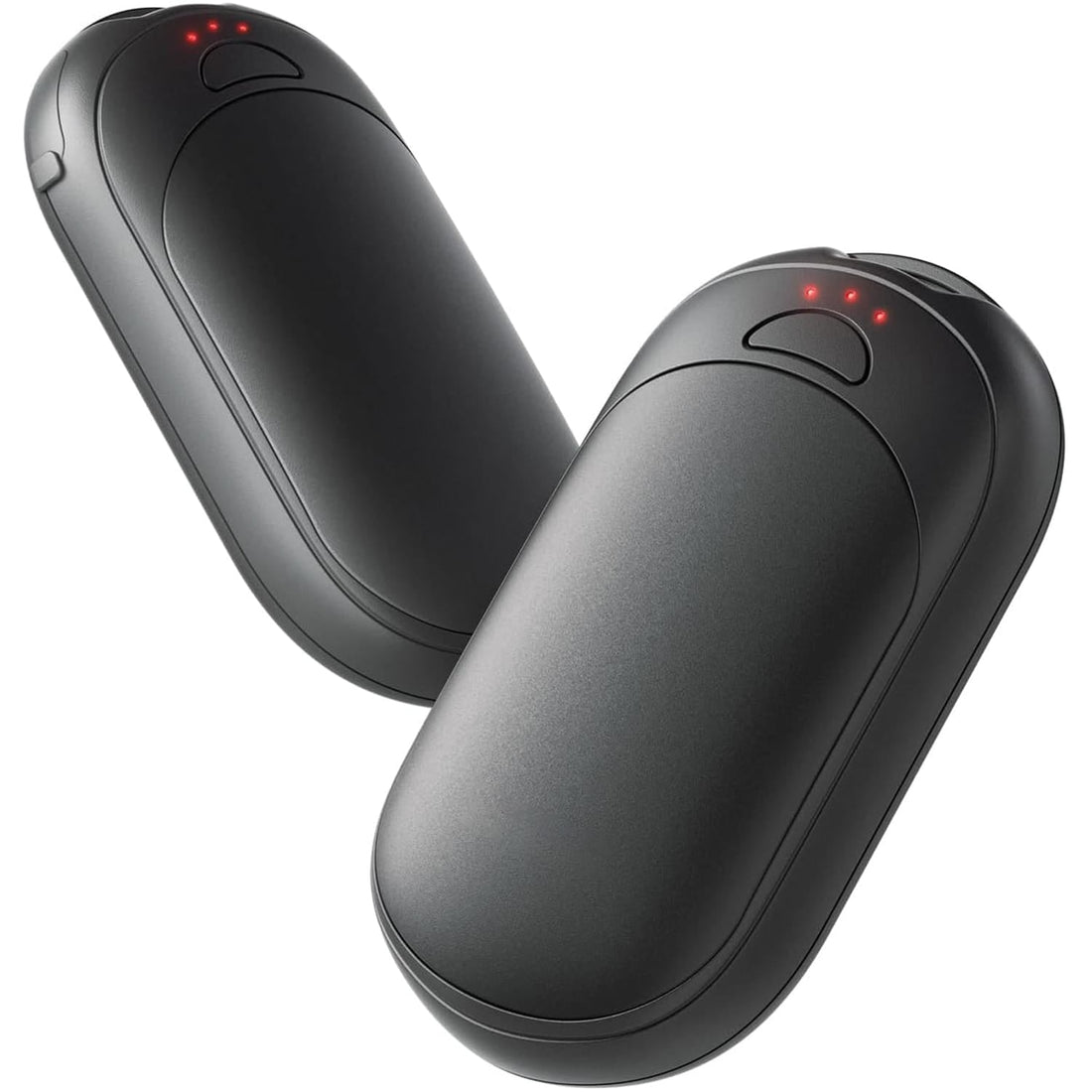 Set 2 Încălzitoare de Mâini Slim, Magnetice, Reîncărcabile, cu 3 Setări de Căldură, Electrice, Portabile, Negru