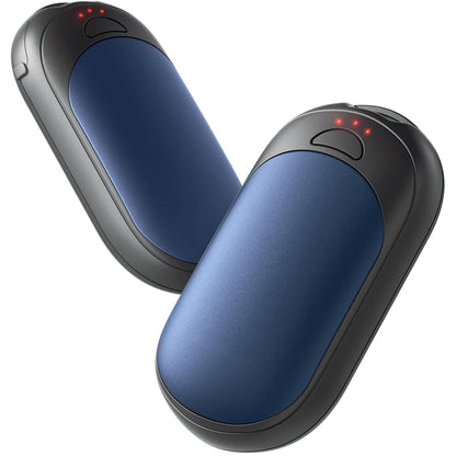 Set 2 Încălzitoare de Mâini Slim, Magnetice și Reîncărcabile, cu 3 Setări de Căldură, Electrice și Portabile, Albastru