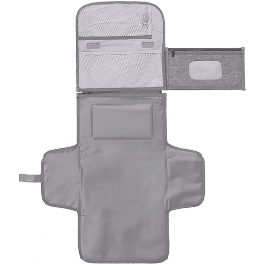 Set portabil pentru schimbat scutece, buzunar inteligent pentru șervețele, impermeabil, gri.